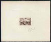 French Morocco 1947 Fortress & Cannon imperf die proof of 12f in brown on sunken card signed by P Gandon, the engraver (as SG 333)