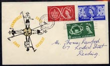 Great Britain 1957 Scouts set of 3 on illustrated cover with Sutton Coldfield first day slogan cancel, hand written address,