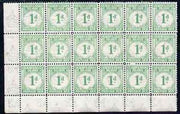 Gilbert & Ellice Islands 1940 KG6 Postage Due 1d emerald unmounted mint corner block of 18, SG D1 cat £234