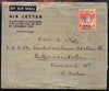 Malaya - BMA 1946 Air Letter to Ramnad District, India bearing KG6 25c lightly cancelled with Nattarasankottai back stamps