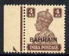 Bahrain 1942-45 KG6 4a brown light overall toning but unmounted mint, SG47