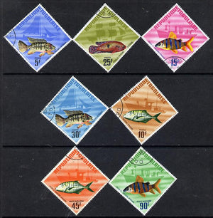 Togo 1967 Fish diamond shaped set of 7 cto used, SG 493-99*