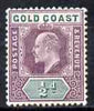 Gold Coast 1902 KE7 Crown CA 1/2d mounted mint SG38