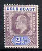 Gold Coast 1902 KE7 Crown CA 2.5d mounted mint SG41