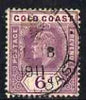 Gold Coast 1902 KE7 Crown CA 6d used SG43