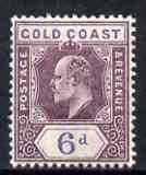 Gold Coast 1907-13 KE7 MCA 6d mounted mint SG64a