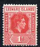 Leeward Islands 1938-51 KG6 1d carmine/red (Die B) mounted mint SG99b