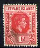 Leeward Islands 1938-51 KG6 1d carmine/red (Die B) used SG99b/c