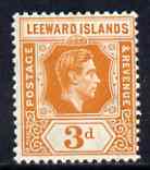 Leeward Islands 1938-51 KG6 3d orange chalky paper mounted mint SG107