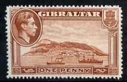 Gibraltar 1938-51 KG6 1d P14 mounted mint SG122