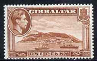 Gibraltar 1938-51 KG6 1d P13.5 (wmk upr) mounted mint SG122a