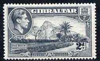 Gibraltar 1938-51 KG6 2d grey P14 watermark upright mounted mint SG124