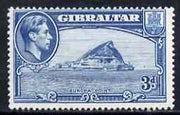 Gibraltar 1938-51 KG6 3d light blue P14 mounted mint SG125a