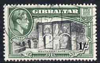 Gibraltar 1938-51 KG6 1s black & green P13 used SG127b