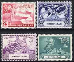 Gibraltar 1949 KG6 75th Anniversary of Universal Postal Union set of 4 mounted mint SG136-39