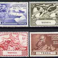 Tonga 1949 KG6 75th Anniversary of Universal Postal Union set of 4 mounted mint, SG 88-91