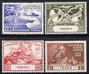 Tonga 1949 KG6 75th Anniversary of Universal Postal Union set of 4 mounted mint, SG 88-91