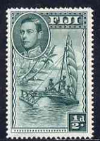 Fiji 1938-55 KG6 1/2d native Sailing Canoe P14 mounted mint SG 249a