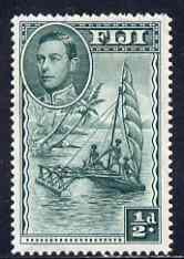 Fiji 1938-55 KG6 1/2d native Sailing Canoe P14 mounted mint SG 249a