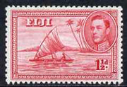 Fiji 1938-55 KG6 1.5d carmine P12 (die II native in canoe) mounted mint SG 252c