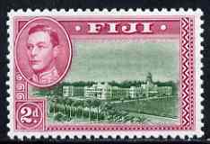 Fiji 1938-55 KG6 2d green & magenta P12 mounted mint SG 255a