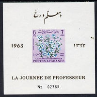 Afghanistan 1961 Teachers Day (Flowers) imperf m/sheet unmounted mint