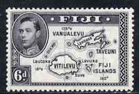 Fiji 1938-55 KG6 6d violet-black P13.5 (die II with 180) mounted mint SG 261a