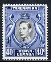 Kenya, Uganda & Tanganyika 1938-54 KG6 Crowned Cranes 40c P13.25 x 13.75 mounted mint SG143