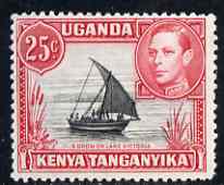 Kenya, Uganda & Tanganyika 1938-54 KG6 Dhow on Lake Victoria 25c P13 x 12.5 mounted mint SG140