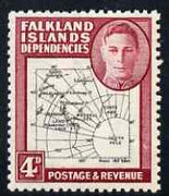 Falkland Islands Dependencies 1946-49 KG6 Thick Maps 4d unmounted mint SG G5