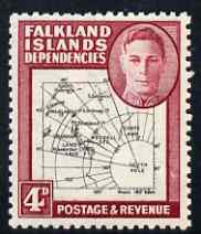 Falkland Islands Dependencies 1946-49 KG6 Thick Maps 4d unmounted mint SG G5