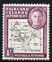 Falkland Islands Dependencies 1946-49 KG6 Thick Maps 1s unmounted mint SG G8