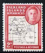 Falkland Islands Dependencies 1946-49 KG6 Thin Maps 2d unmounted mint SG G11