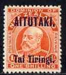 Cook Islands - Aitutaki 1911-16 KE7 1s vermilion mounted mint SG12