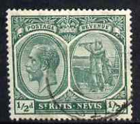 St Kitts-Nevis 1921-29 KG5 Script CA Columbus 1/2d blue-green used SG37/a