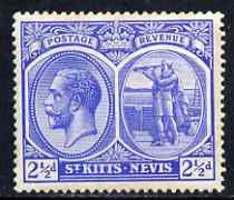 St Kitts-Nevis 1921-29 KG5 Script CA Columbus 2.5d bright blue unmounted mint SG42