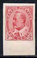 Canada 1903-12 KE7 2c carmine imperf marginal single with flaw on King's Head, as SG177a