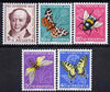 Switzerland 1954 Pro Juventute Insects set of 5 unmounted mint SG J152-56