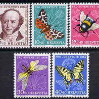 Switzerland 1954 Pro Juventute Insects set of 5 unmounted mint SG J152-56