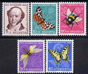 Switzerland 1954 Pro Juventute Insects set of 5 unmounted mint SG J152-56