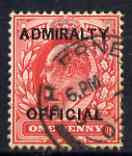 Great Britain 1903 KE7 Admiralty Official 1d fine used SG O102