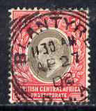 Nyasaland 1907 KE7 1d Crown MCA used SG 68