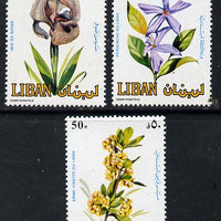 Lebanon 1984 Flowers set of 3 unmounted mint, SG 1293-95