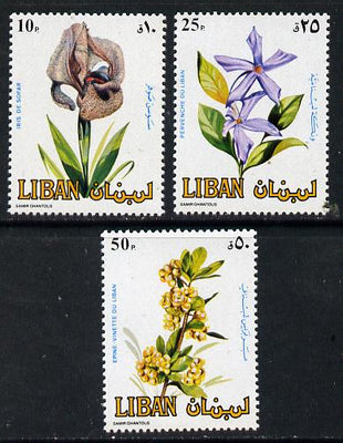 Lebanon 1984 Flowers set of 3 unmounted mint, SG 1293-95