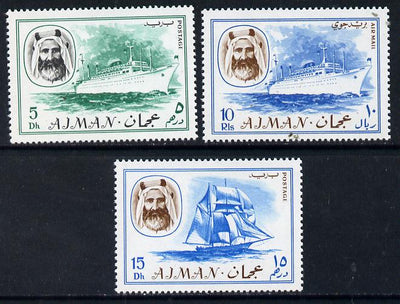 Ajman 1967 Ships (5Dh, 15Dh & 10R from Transport perf set of 14) unmounted mint Mi 131, 132 & 140*