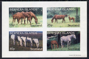 Bernera 1981 Horses imperf,set of 4 values (10p to 75p) unmounted mint