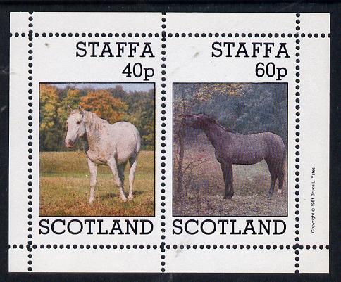 Staffa 1981 Horses #1 perf,set of 2 values unmounted mint