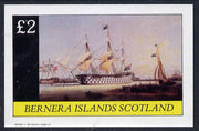 Bernera 1982 Paintings of Tall Ships (HMS Victory) imperf deluxe sheet (£2 value) unmounted mint