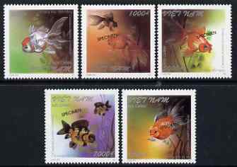 Vietnam 1997 The Goldfish perf set of 5 overprinted SPECIMEN, only 200 sets produced, unmounted mint as SG 2091-95