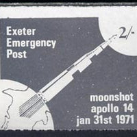 Great Britain 1971 Exeter Emergency Post 2s label depicting Apollo 14 Moonshot (sheetlet of 6 pro-rata) unmounted mint